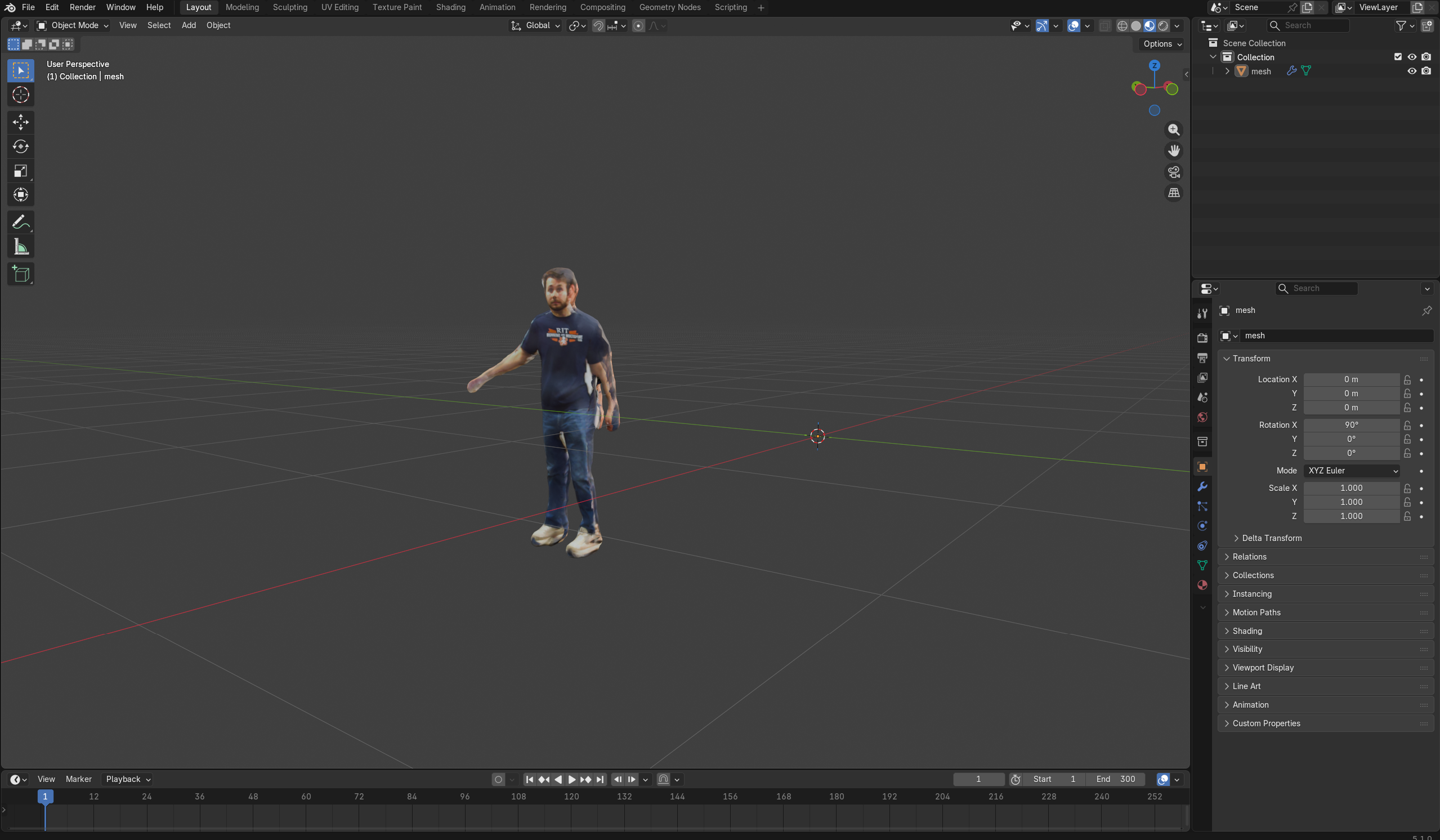 Screenshot from blender preview mesh